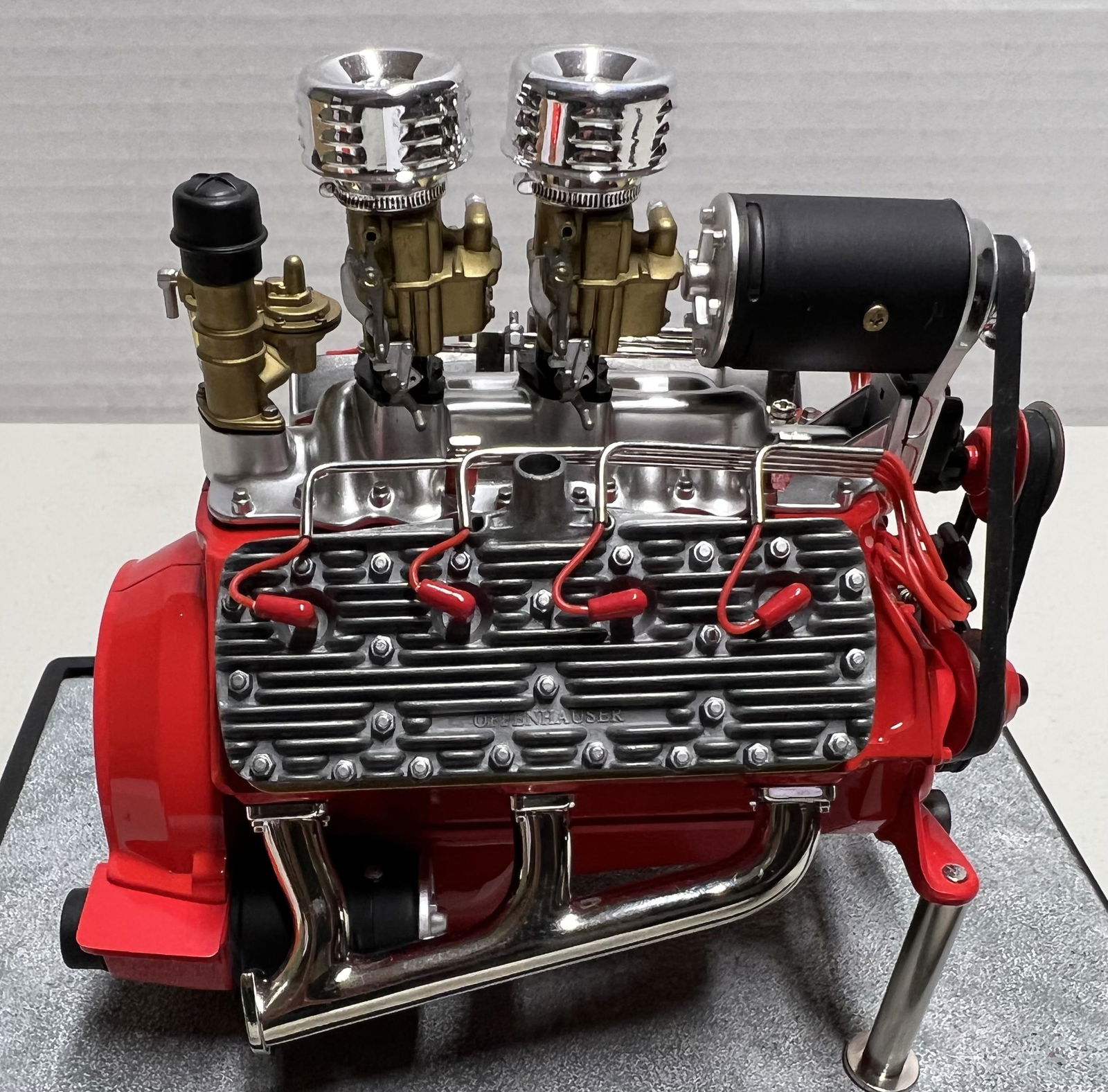 GMP 1/6 scale Ford 24 stud flathead motor, heads, carbs, headers