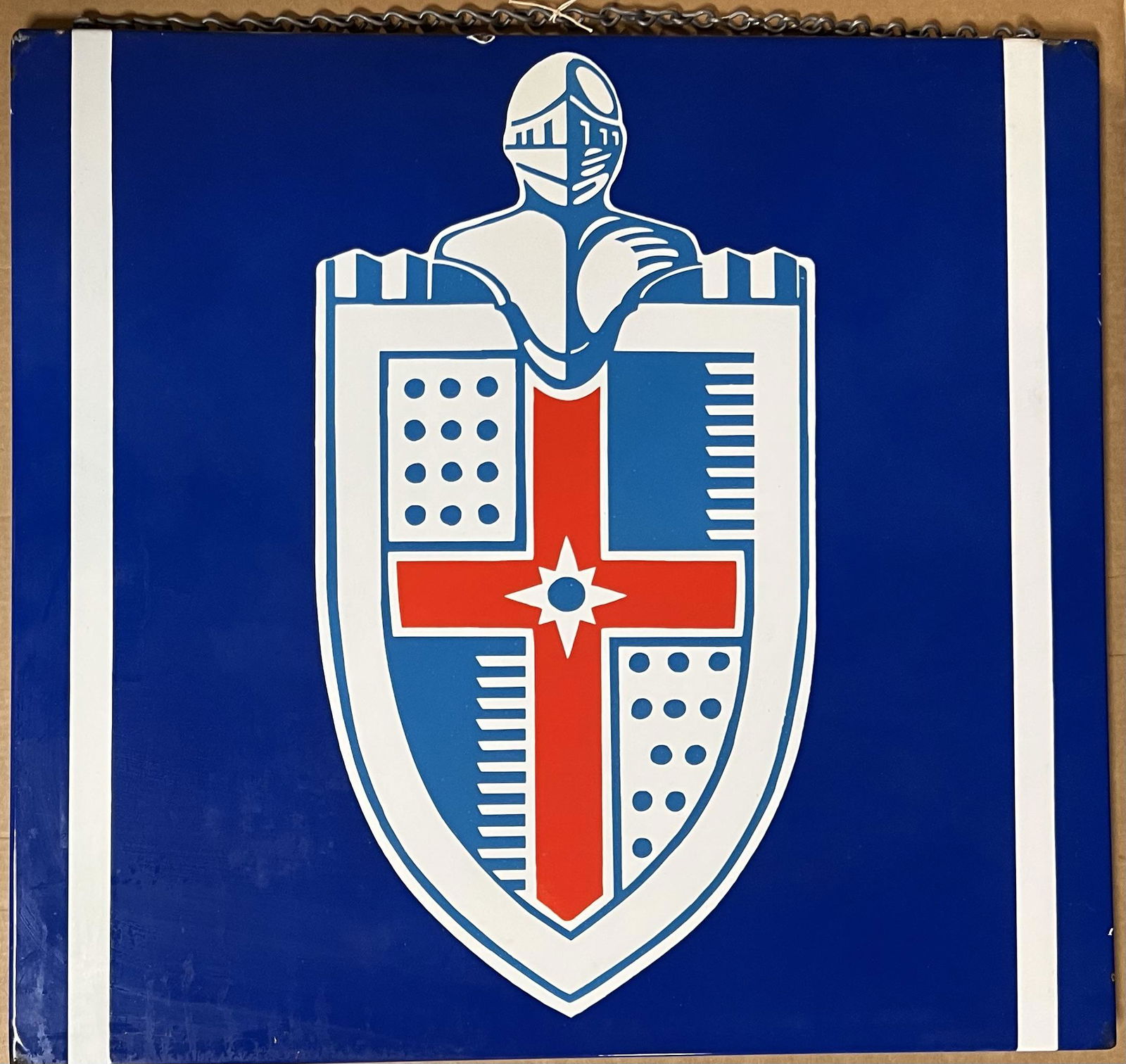 1950’s Lincoln logo porcelain sign, contoured edge, this was the period of Mexican Road Race (1 of 2)