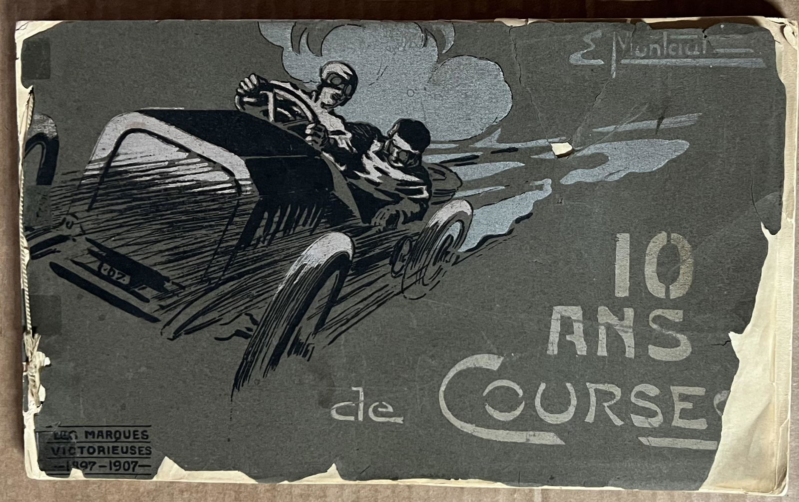 1907 Ans de Courses, ten years of racing related color plates by artist E Montaut, 31 plates with (1 of 4)