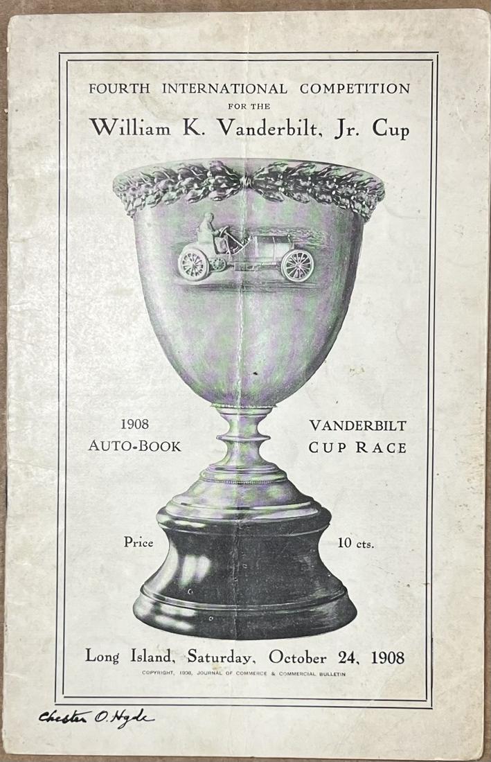 1908 unofficial Vanderbilt Cup race program, a smaller program published by a newspaper, etc, this (1 of 4)