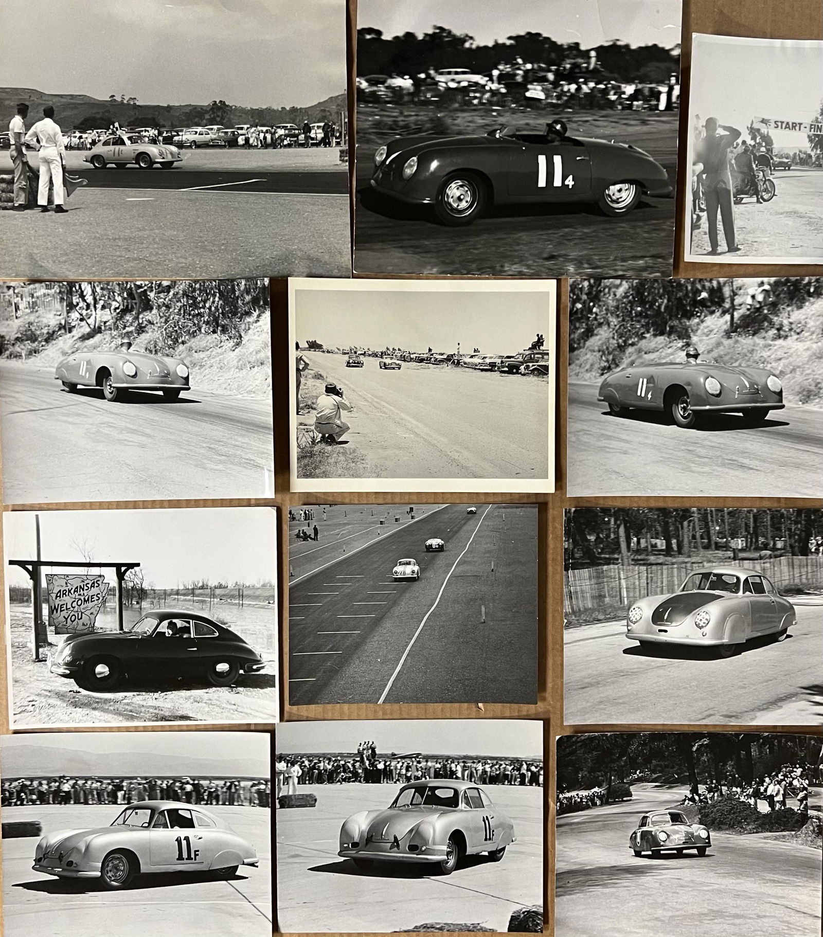 Seventeen early Porsche 356 racing photos, 1949-1953 Gmund and later models, Golden Gate, Torrey (1 of 3)