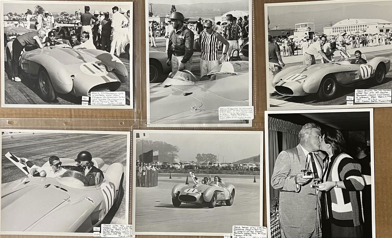 1958 CA race event photos - six Santa Barbara, May 31- June 1,1958, three Riverside, June 29, 1958, (1 of 2)