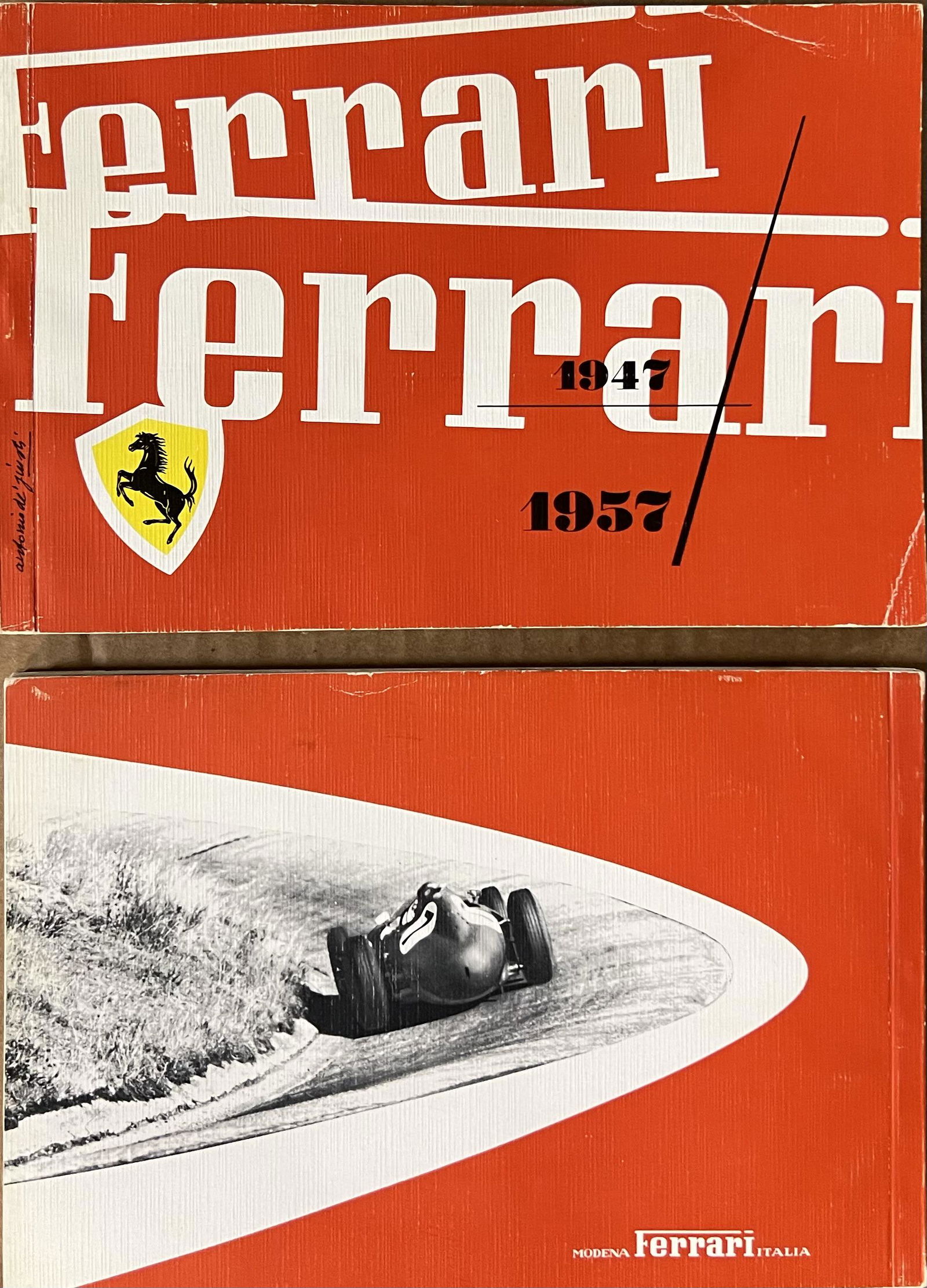 1947-1957 Ferrari yearbook, covers the first ten years of Ferrari racing and road cars prodiction, (1 of 3)