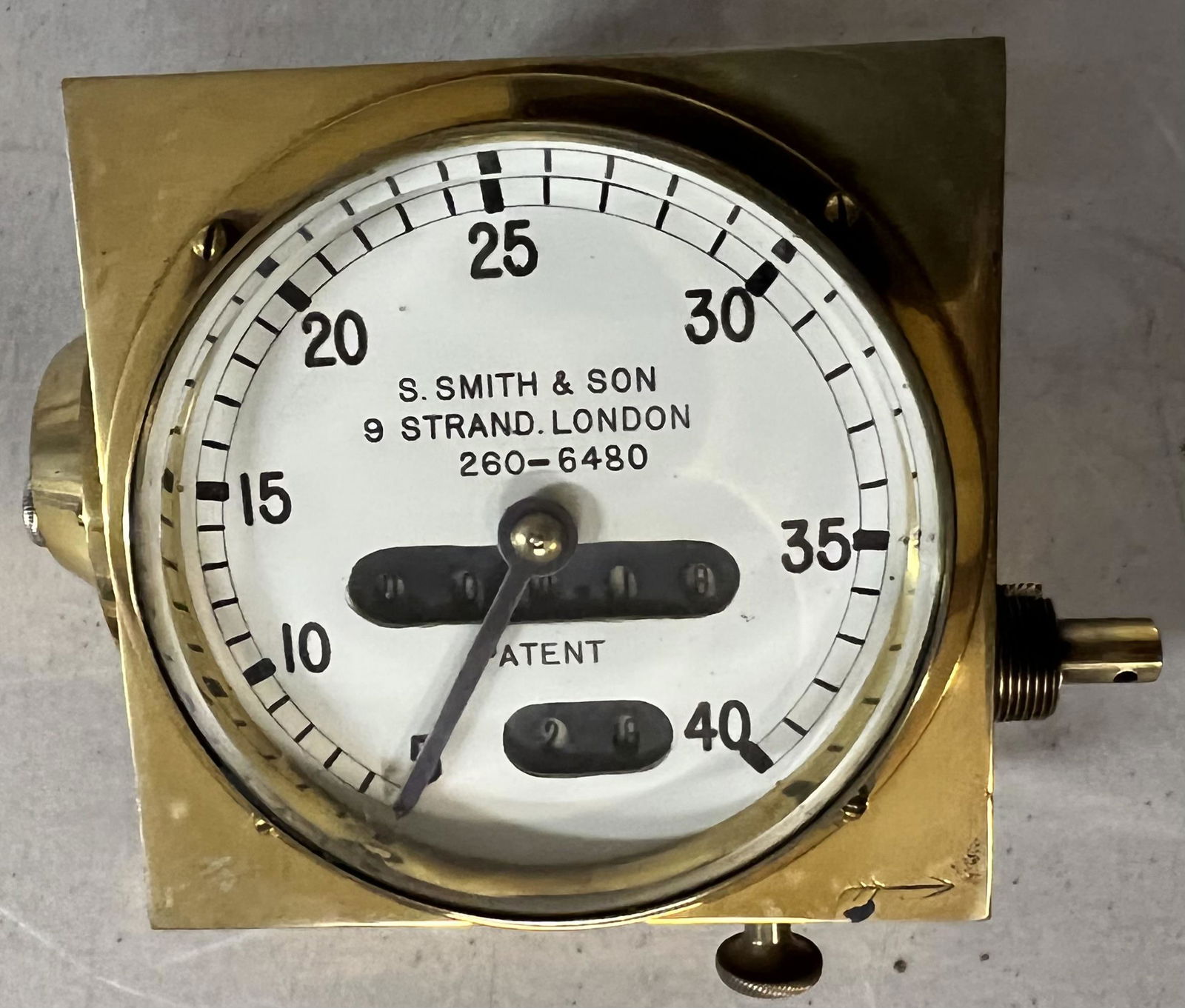 S Smith and Son, London England 40 MPH speedometer, self contained dash mounted case , great (1 of 3)