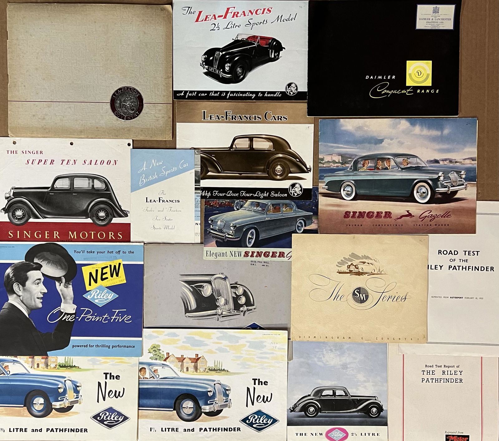 Twenty three misc European brochures from the 1930’s to 1950’s and two Kirk White 1970’s sales (1 of 2)