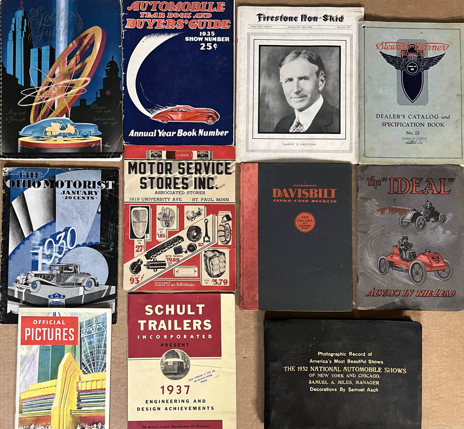 Misc lot Stewart Warner card poster, 12.5 x 22, 1930 Stewart Warner