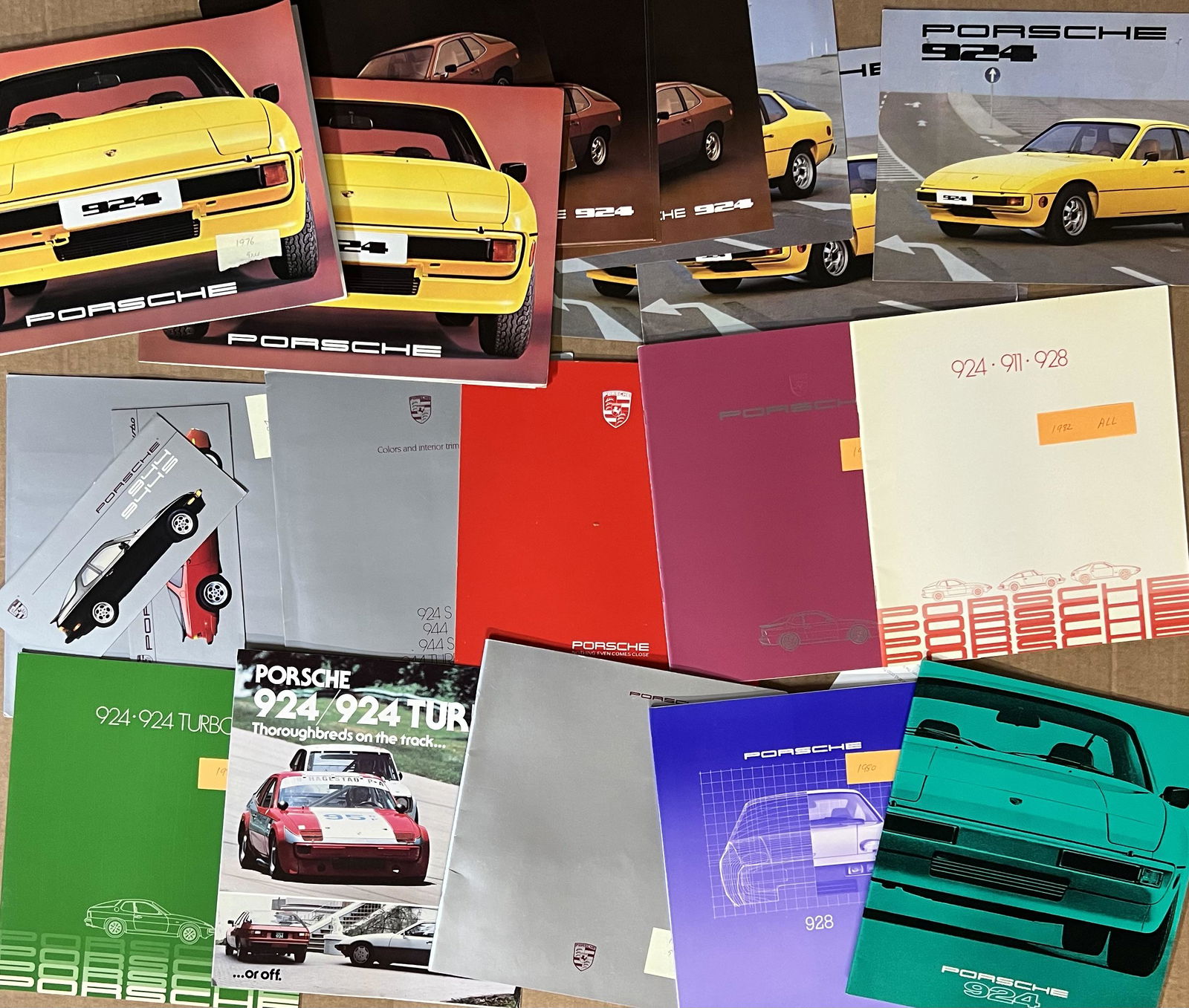 Sixty five 1970’s - 1980’s Porsche brochures, models 911, 924, 944, 928, all in VG condition. (1 of 3)