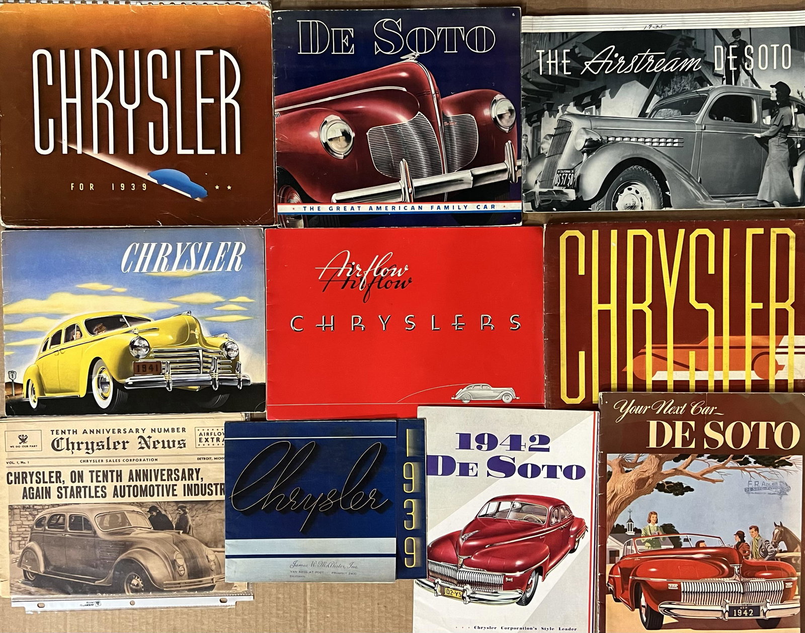 1930’s - early 1940’s Chrysler products brochures, 20 total items including 1933 Chrysler, Chrysler (1 of 3)