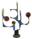 +Morton Fishman (American, 1936 - 2018), abstract sculpture with circular motifs, iron/ steel,