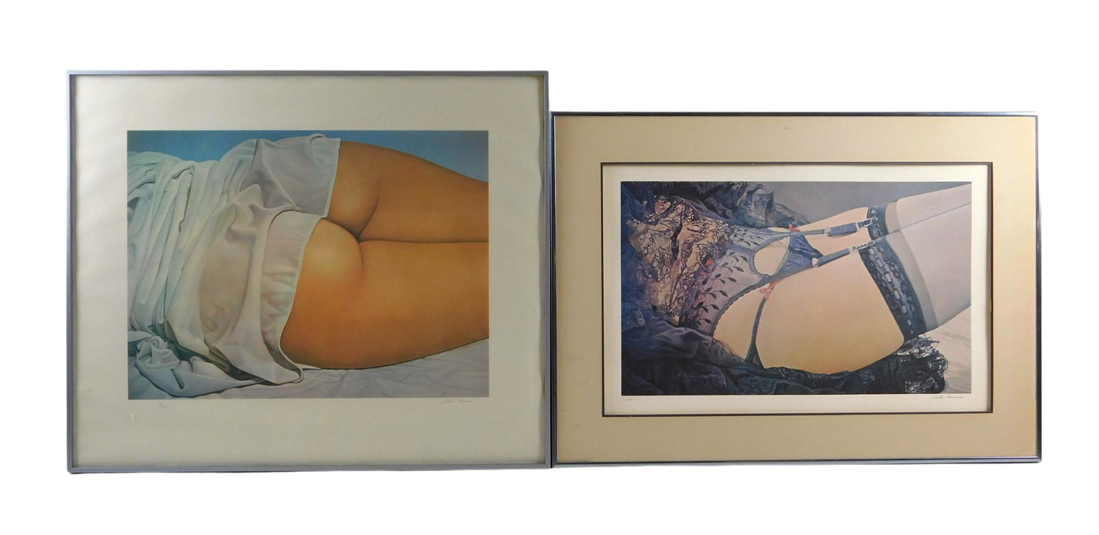 John C. Kacere (American, 1920 - 1999) two prints, contemporary female nude, "Linda II", numbered: John C. Kacere (American, 1920 - 1999) two prints, contemporary female nude, "Linda II", numbered ed. 10/200, ss: 15" h. x 19 1/2" w.; along with boudoir style image, "Maija II" an Artist's Proof, sca