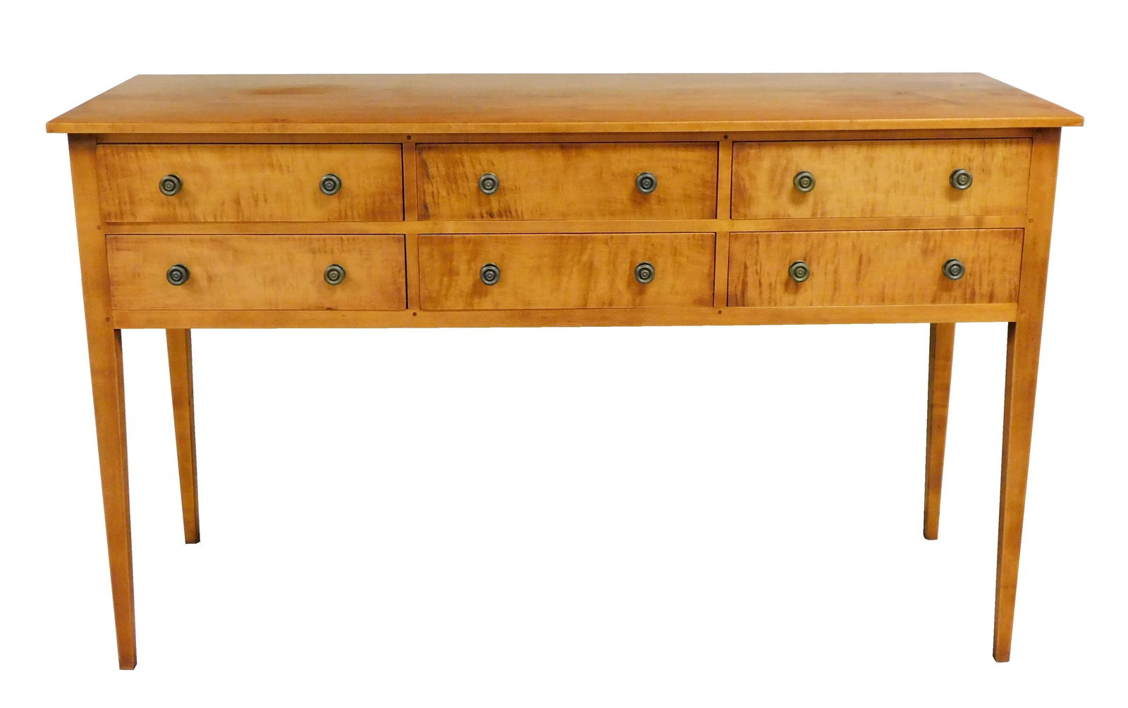 Eldred Wheeler figured maple sideboard/ huntboard, American, 20th C., figured maple with maple (1 of 4)