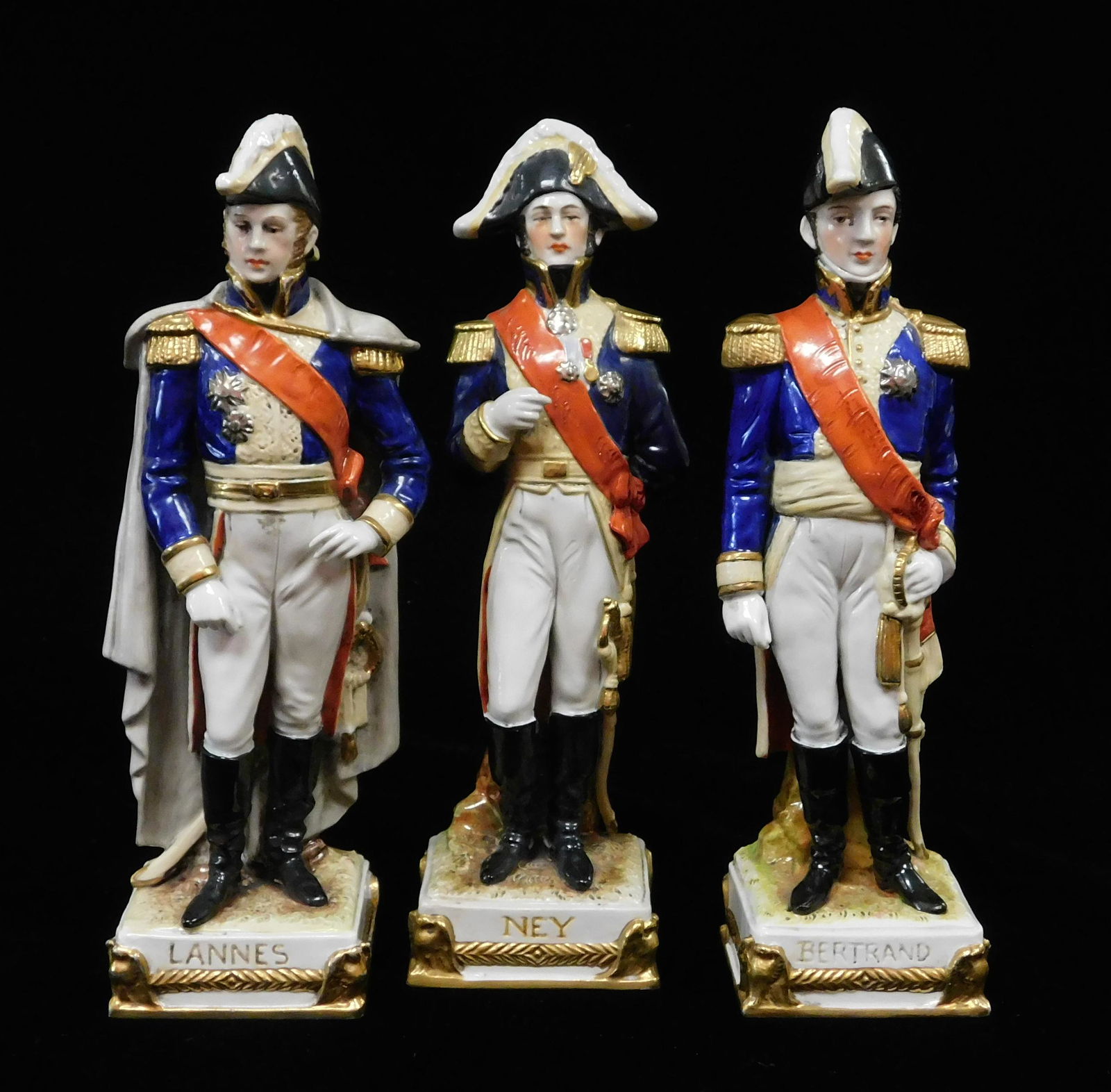Three Scheibe Alsbach porcelain Napoleonic Generals, German 20th C., including Henri Gatien Bertrand (1 of 5)