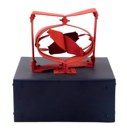 +Edgar Negret (Columbia 1920-2012), "Reloj", 1985, modern sculpture, painted aluminum, red abstract