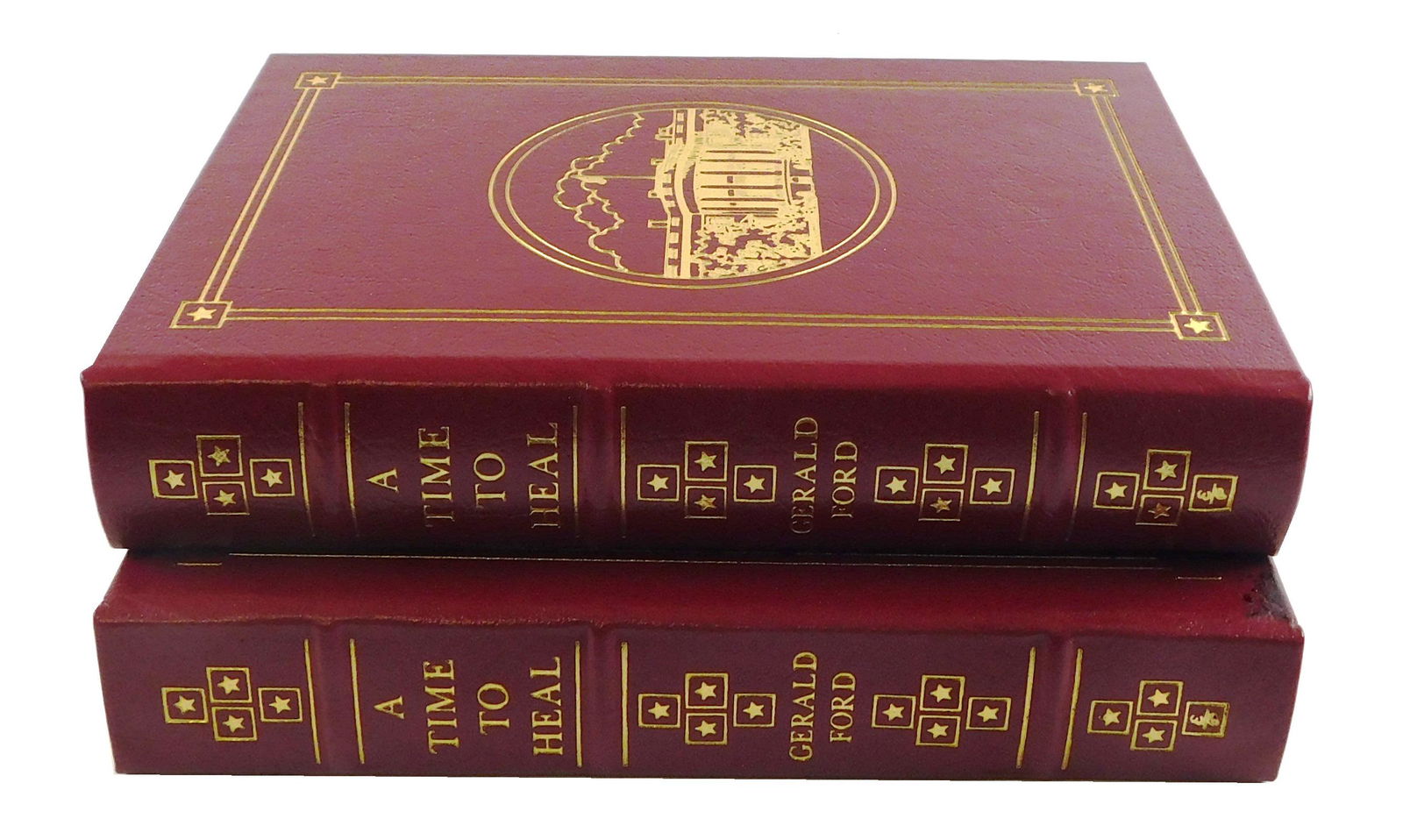 BOOKS: Gerald Ford, two copies of "Time To Heal", Easton Press, Norwalk, CT, 1987, both signed by (1 of 4)