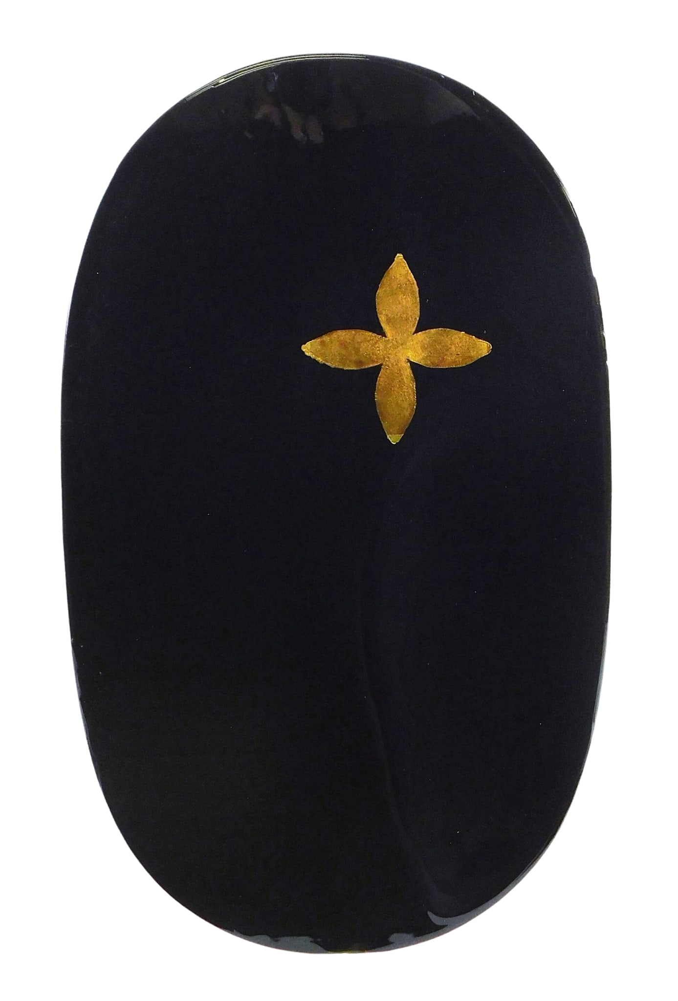 Max Gimblett (New Zealand, b. 1935), "Inheritance - 7", 1998-2003, gesso, acrylic polymer,: Max Gimblett (New Zealand, b. 1935), "Inheritance - 7", 1998-2003, gesso, acrylic polymer, polyurethane, silver and shellac on thick oval wood panel, abstract expressionist composition featuring an op