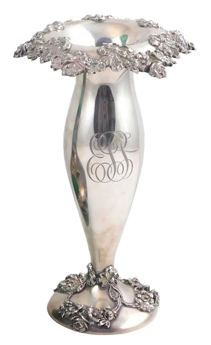 STERLING: Art Nouveau sterling silver vase by William B. Kerr & Co., Newark, N.J. (active 1880's - 1 (1 of 6)