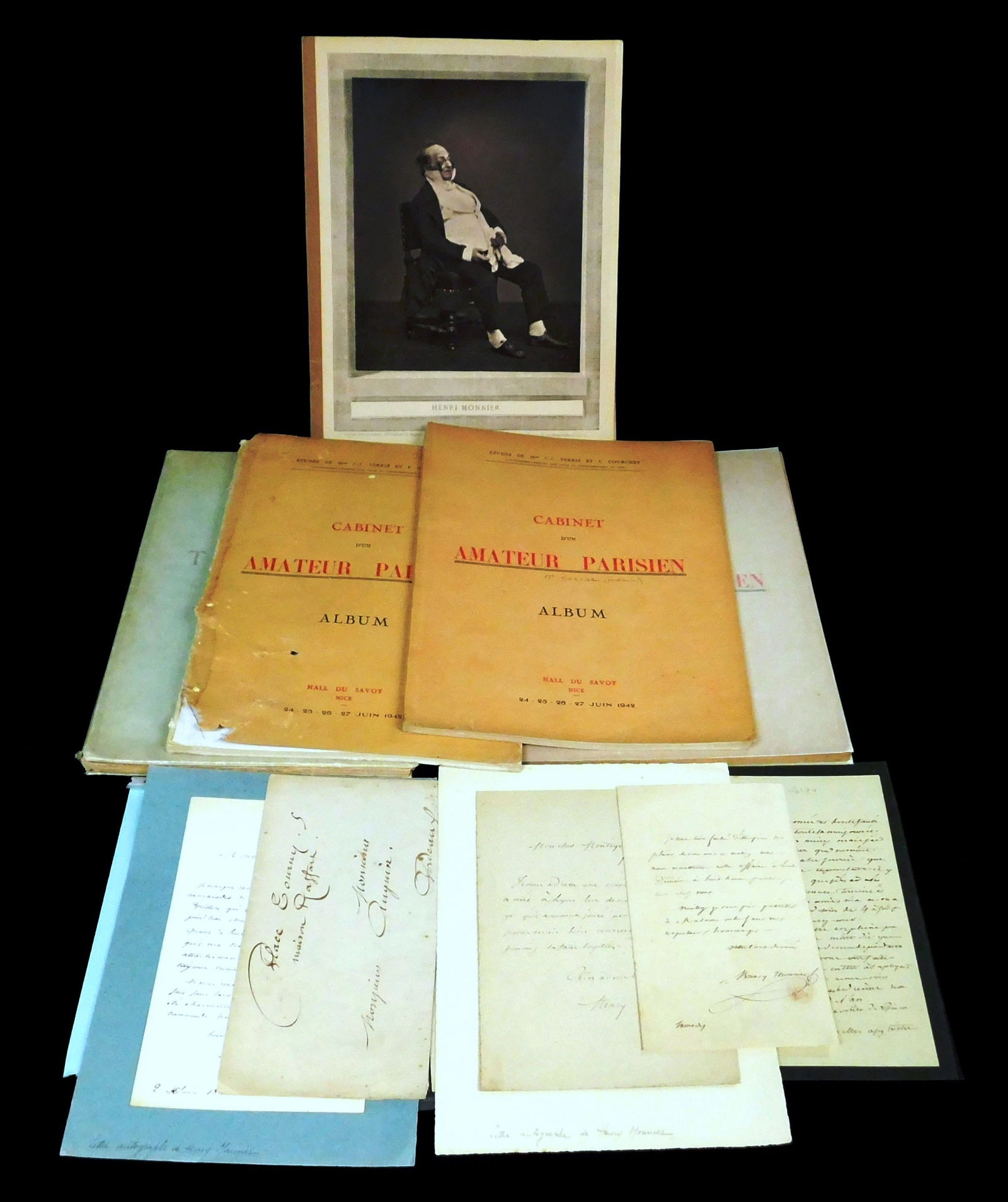 EPHEMERA: Historical art related ephemera, including: correspondence of multiple artists such as Hen (1 of 6)