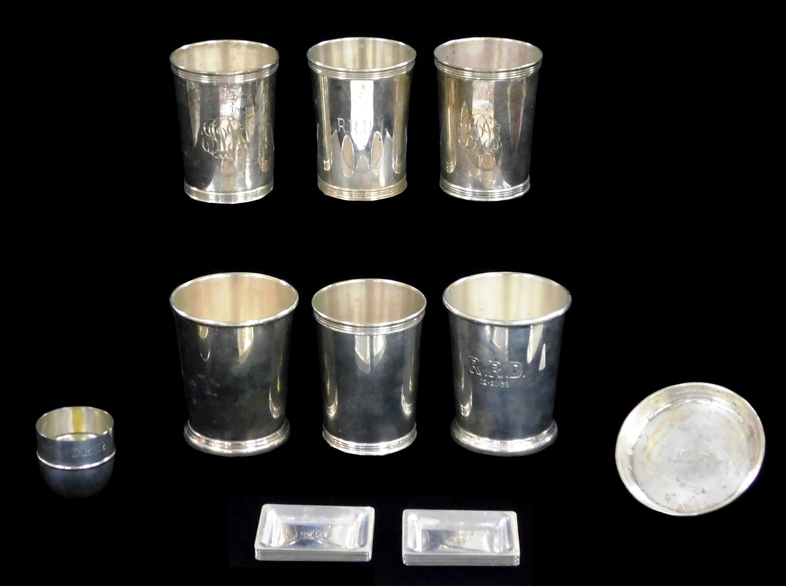 STERLING: S Kirk & Son, Manchester Silver Co., Herschede, etc., twenty sterling silver serving piece (1 of 6)