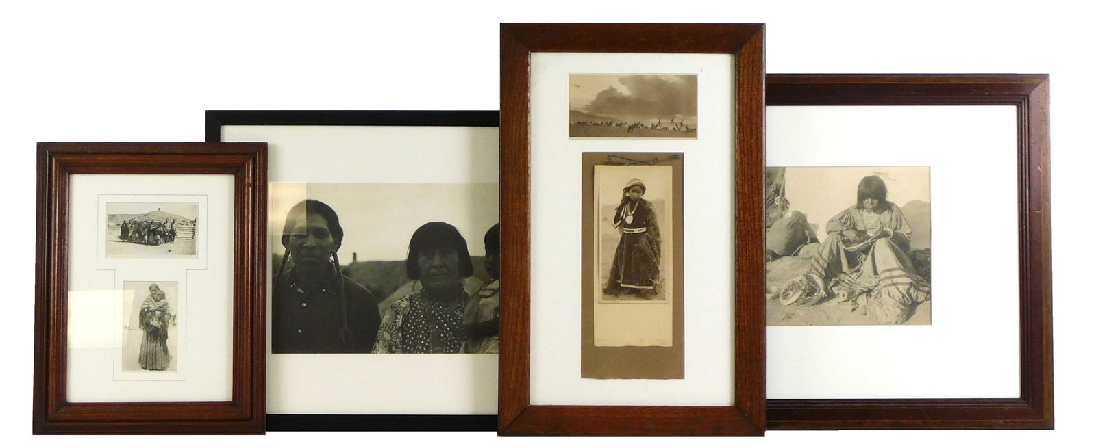 PHOTOGRAPHY: Six early photographs of Native Americans, most early 20th C., contained in four (1 of 5)