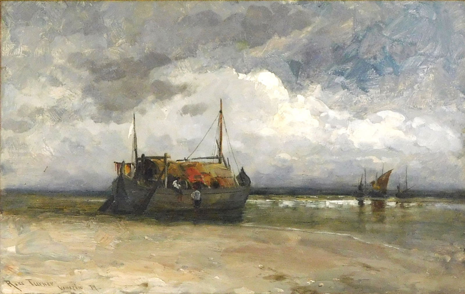 Ross Sterling Turner (New York, 1847-1915), "Venezia", 1879, oil on canvas, maritime scene with gloo (1 of 4)