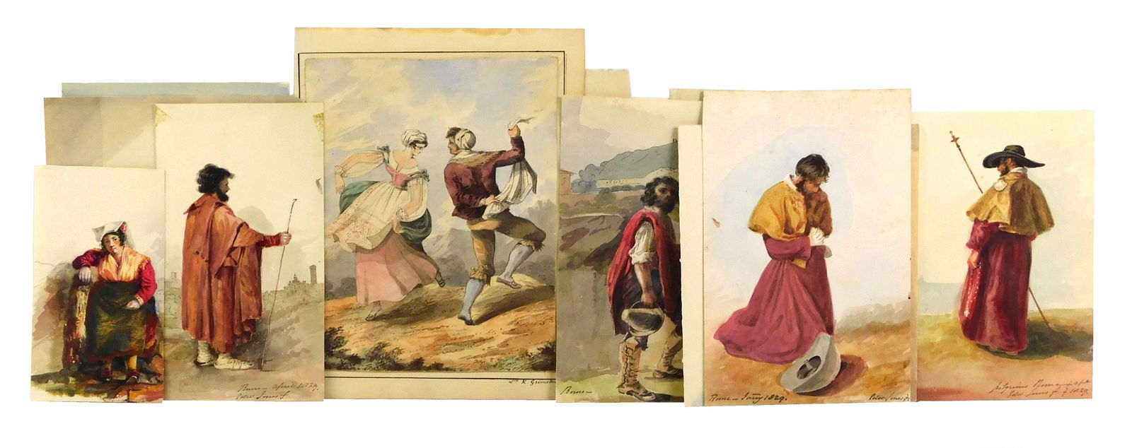 Edward Jones (British, 1775-1862), Twelve scenes from Italy and Greece, c. 1819-1831, watercolors on (1 of 5)