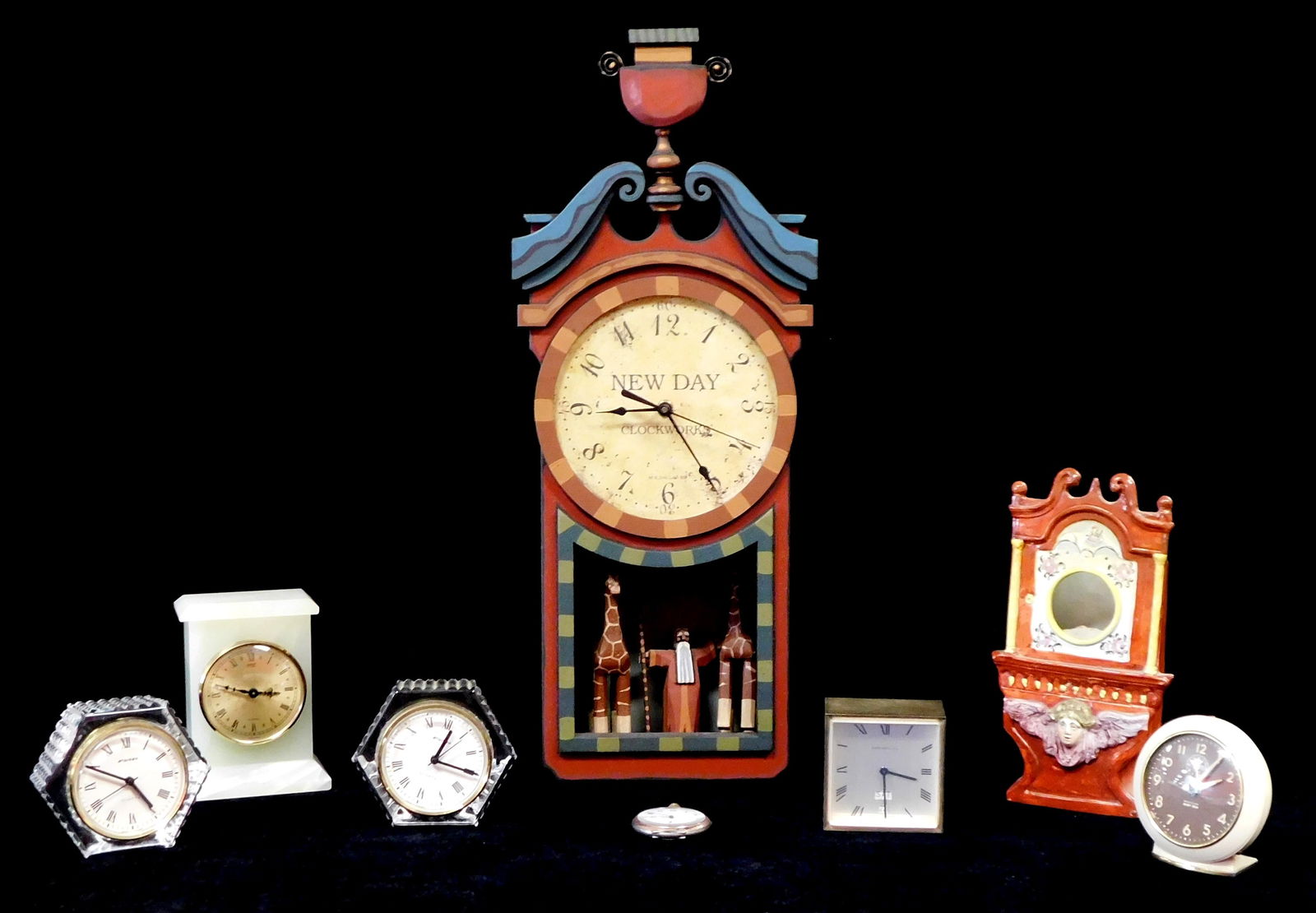 CLOCKS: Seven desk and mantle clocks, brands such as Tiffany and Westclox, including: Tiffany and (1 of 5)