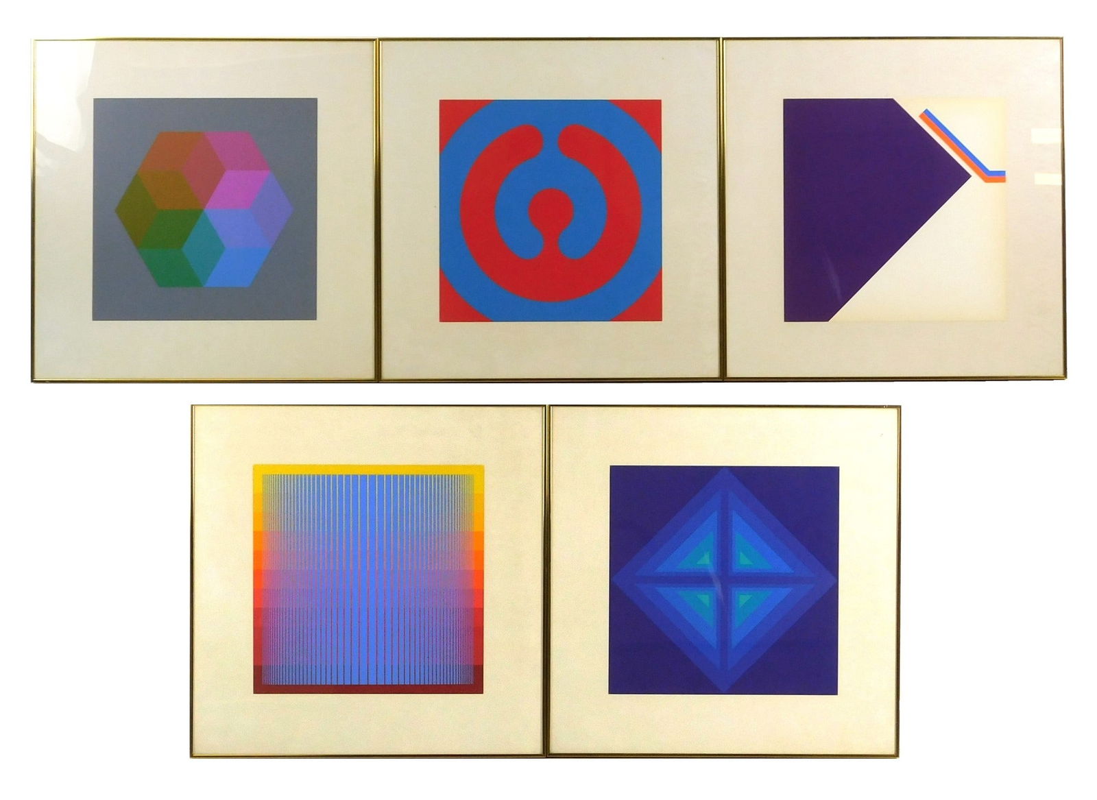Kyohei Inukai, Sanford Wurmfeld, Luitpold Domberger, etc., five framed screenprints from Domberger (1 of 3)