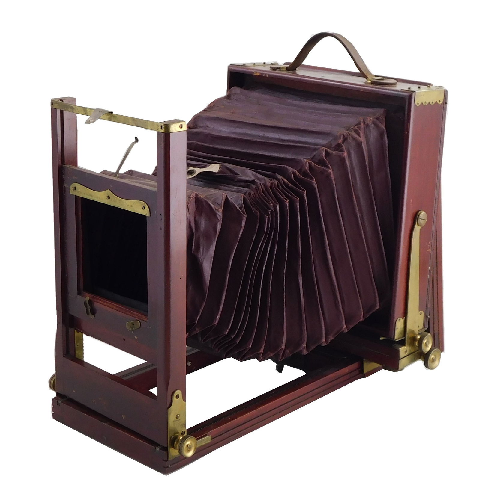 CAMERA: Kodak Eastman No. 2D camera, c. 1921-1950, 6" x 8" view, with brass hardware, leather (1 of 3)