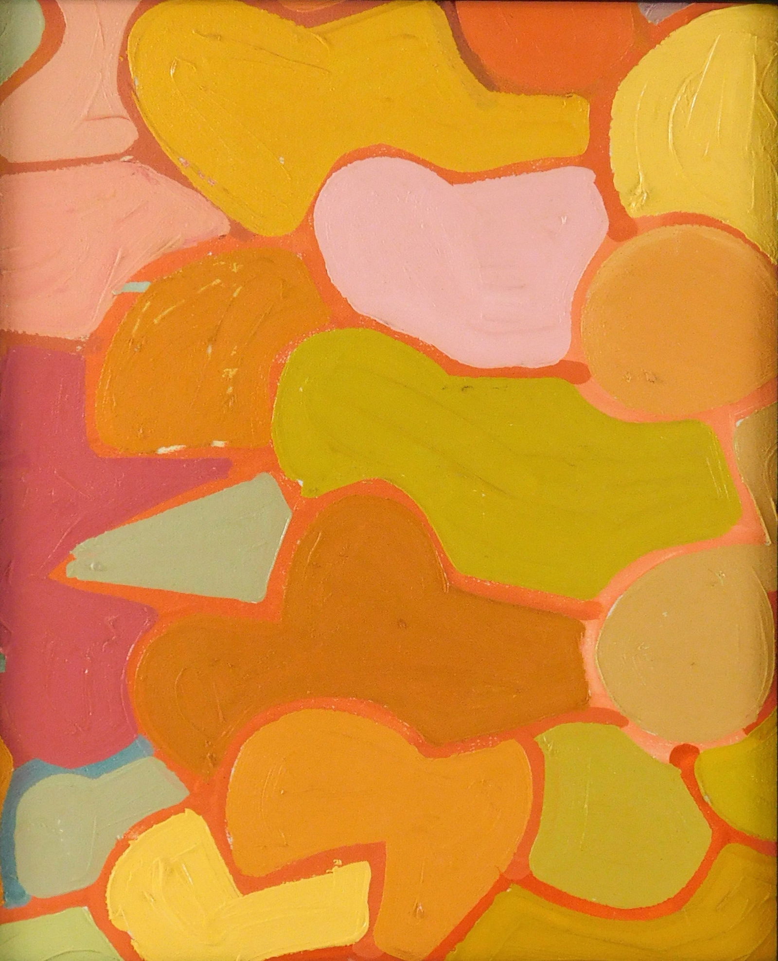 Patricia Hermine Sloane (American, 1934 - 2001), abstract oil on panel, Mid-Century Modern (1 of 2)