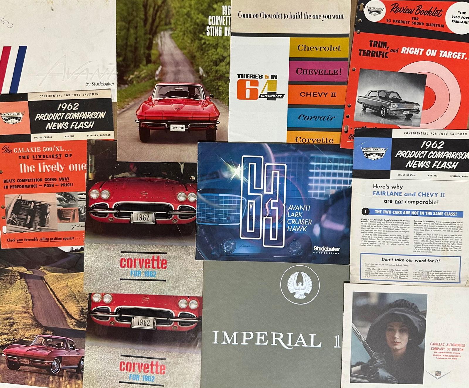 Fifty 1960’s US car brochures, including Corvette, a few may be later, vg condition., [NOTE: (1 of 3)