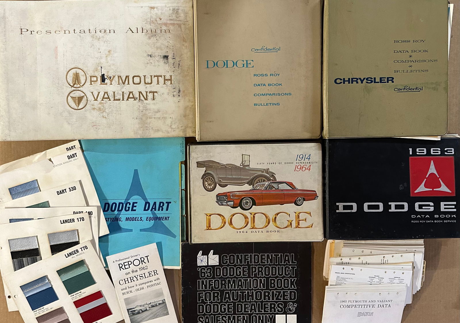 1960’s Chrysler Products dealer albums, 1962 Chrysler, Dodge, 1962 Dodge (no cover), 1963 (1 of 3)