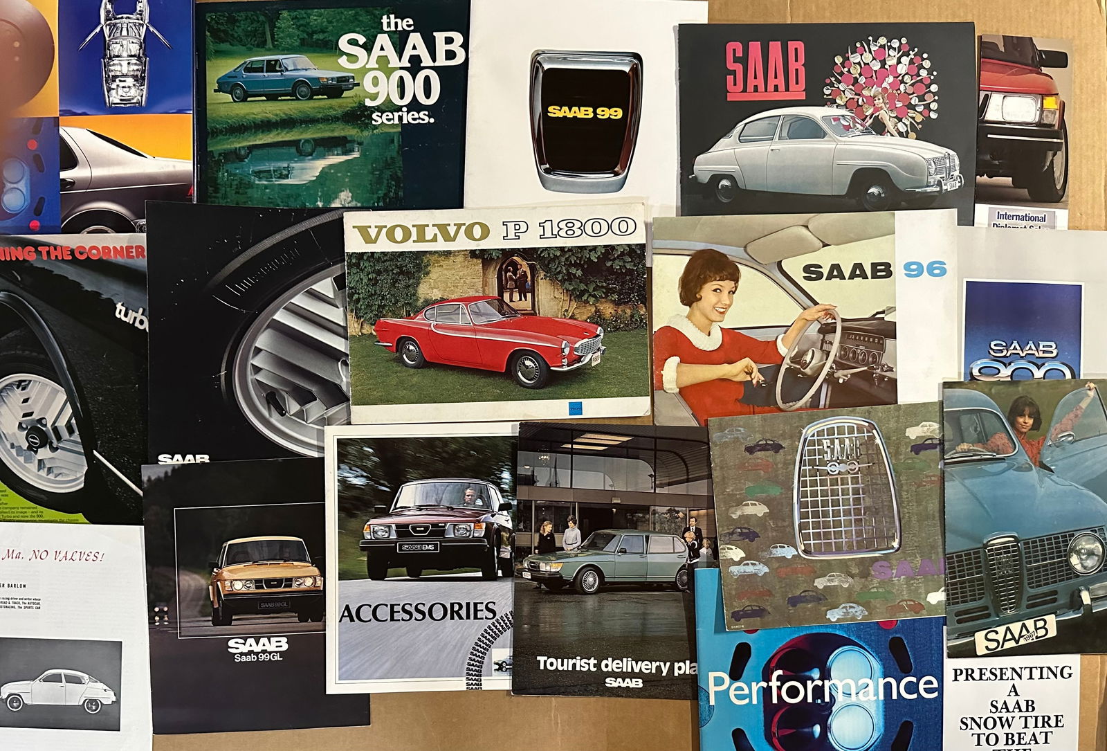 Sixty-eight Saab and Volvo brochures, 1960’s-1990’s, vg condition., [NOTE: SHIPPING AND (1 of 3)