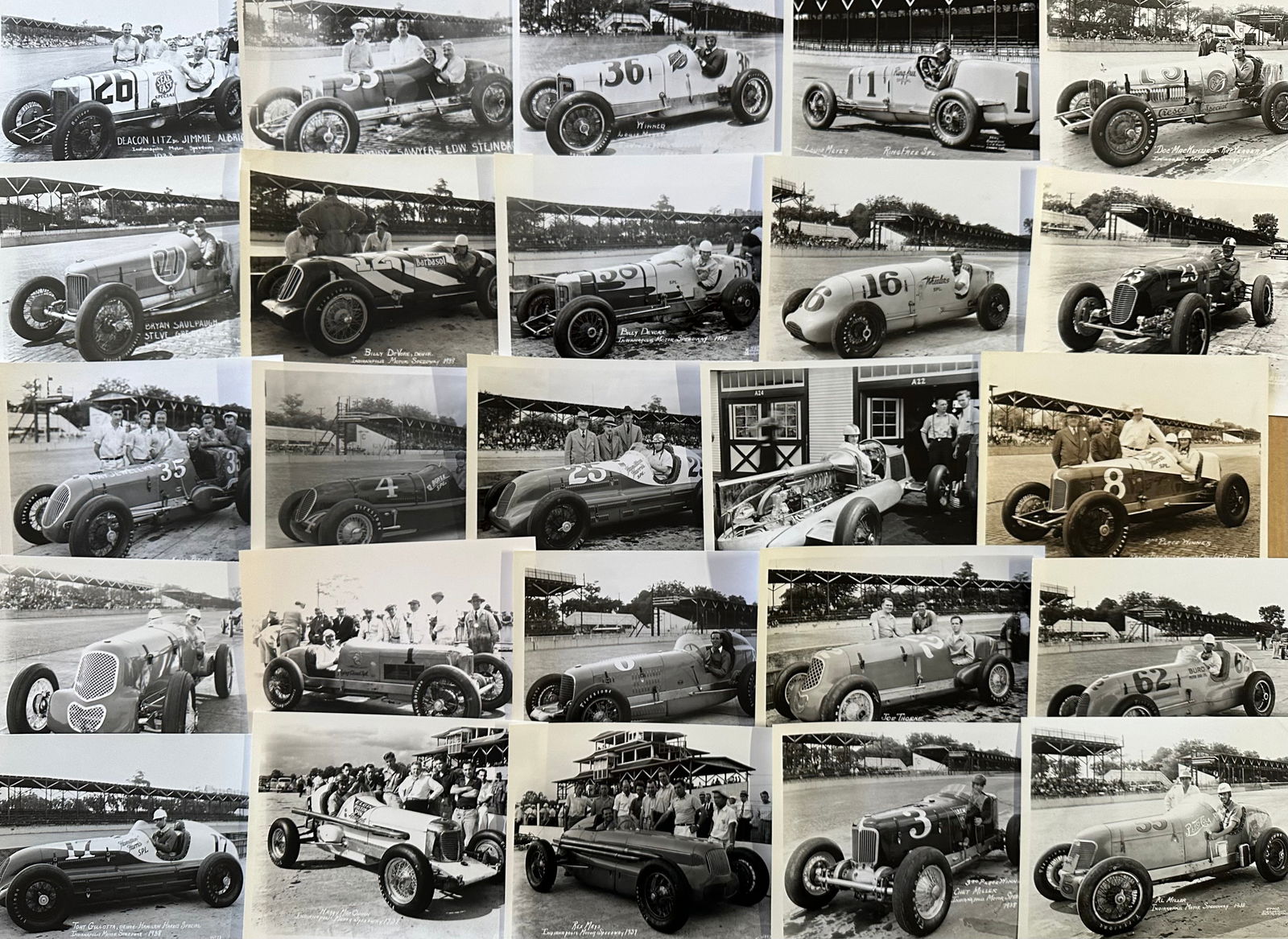 100 teens - 1933 - 1940’s Indy 500 official Speedway issued photos - 8 x 10 glossy with white (1 of 4)