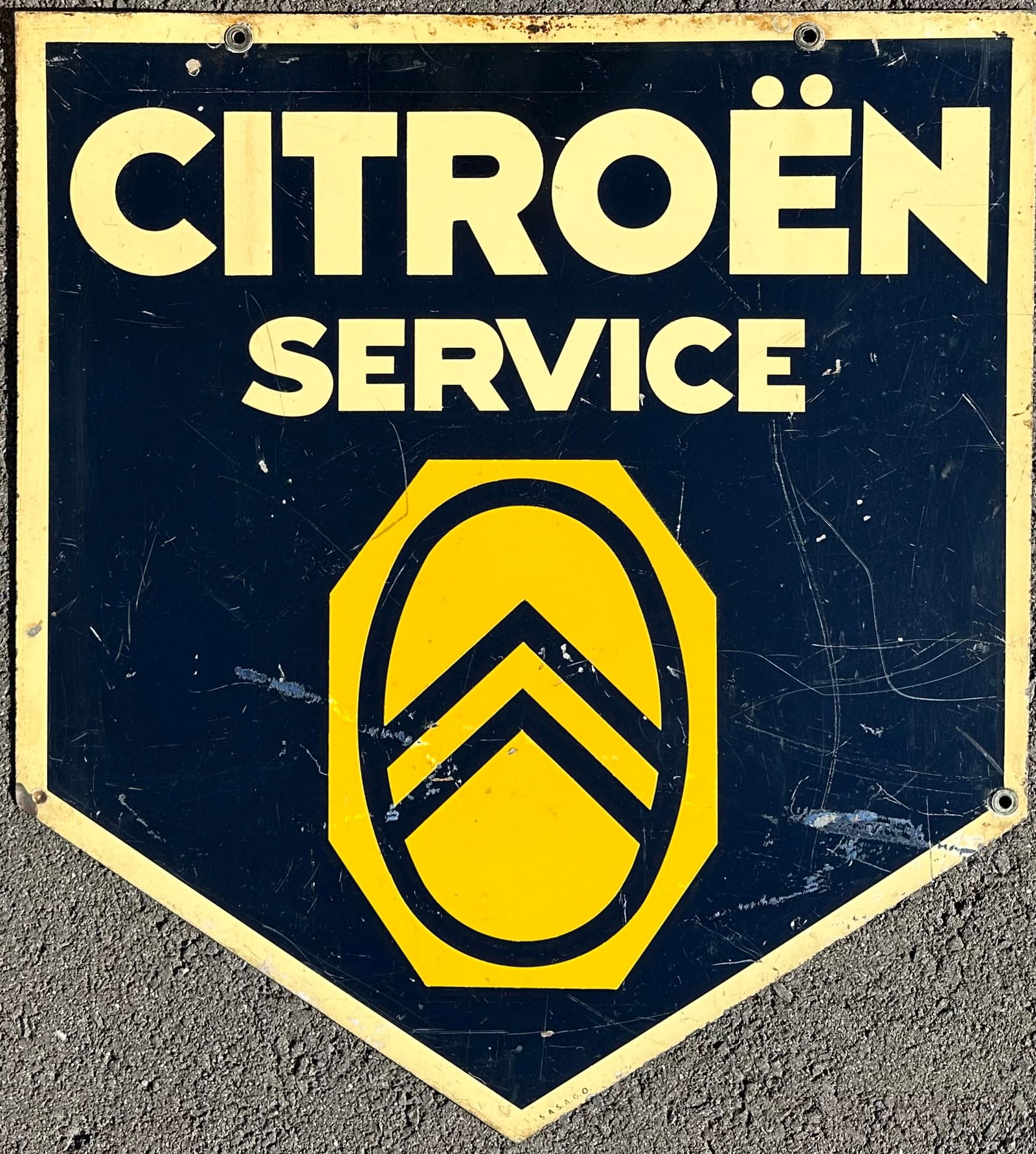 1950’s era Citroen dealer sign, painted, double sided, some scratches and blemishes, very (1 of 2)