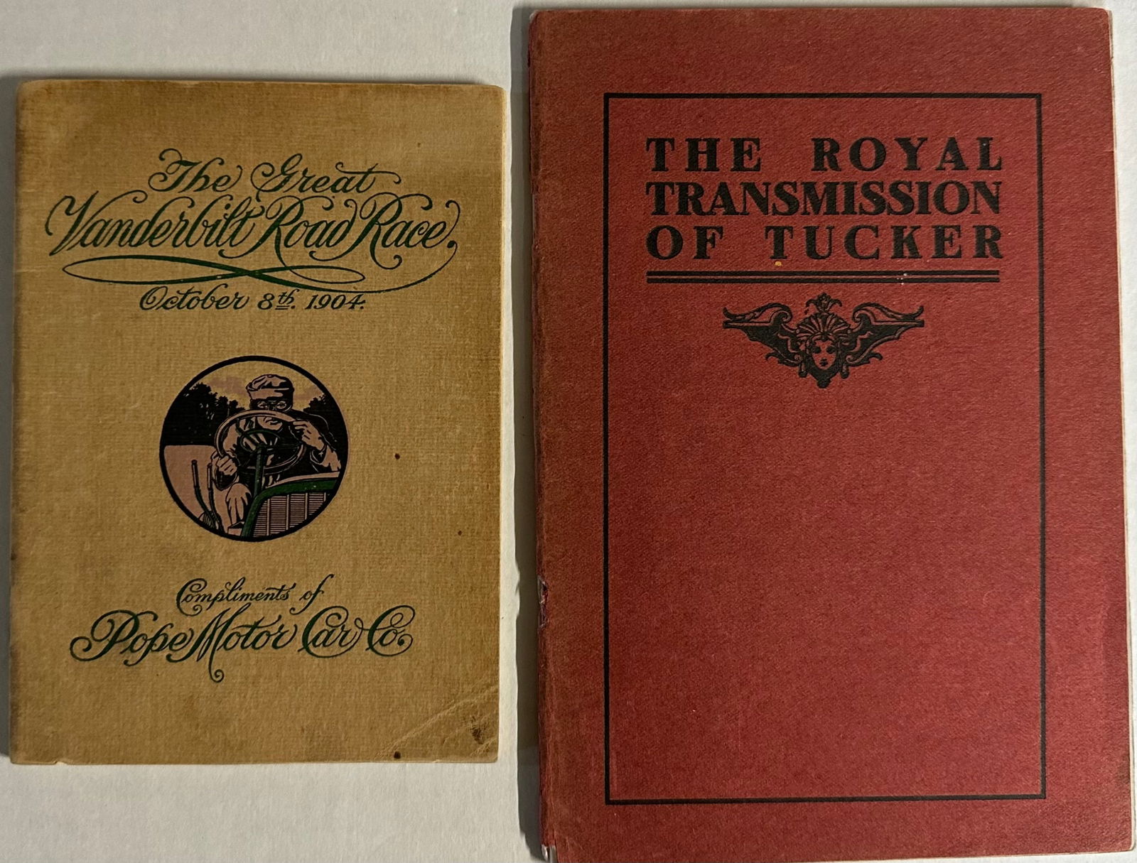 Two Vanderbilt Cup promotional items - 1904 Pope promotion of the race, 4.5 x 6.5, 48 pgs - 1906 (1 of 5)