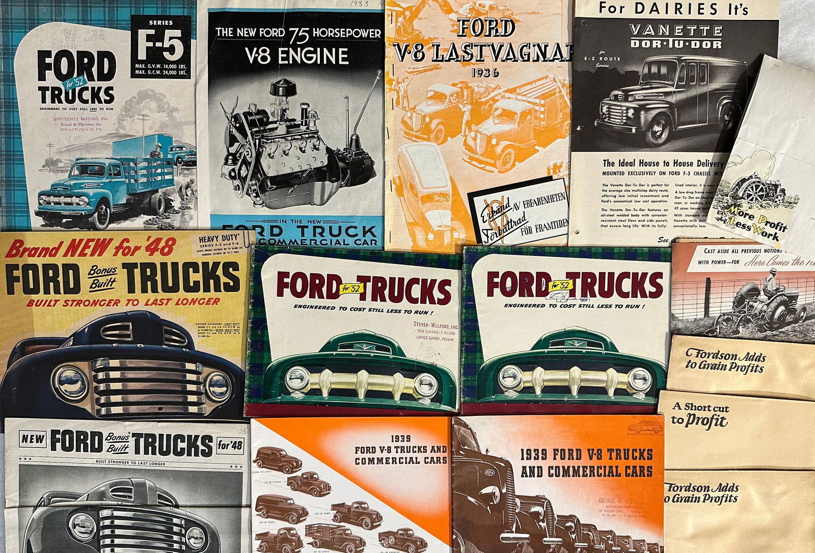 1920’s-1950’s Ford related lot, car, truck, tractor, fifteen brochures and fifteen (1 of 3)