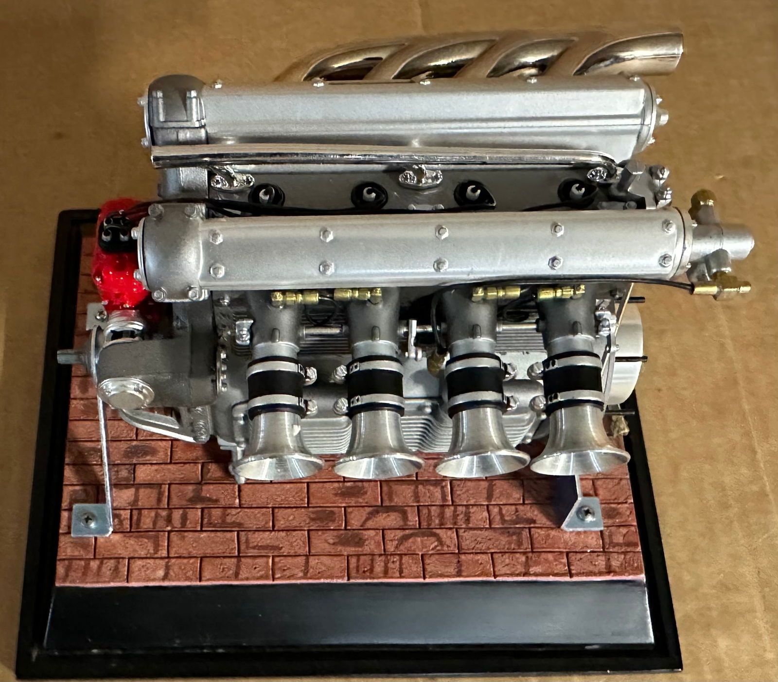 GMP 1/6th scale model of an Offy 255 race engine, exceptional detail, 5 1/2 long, sitting on a 8.5 x (1 of 4)