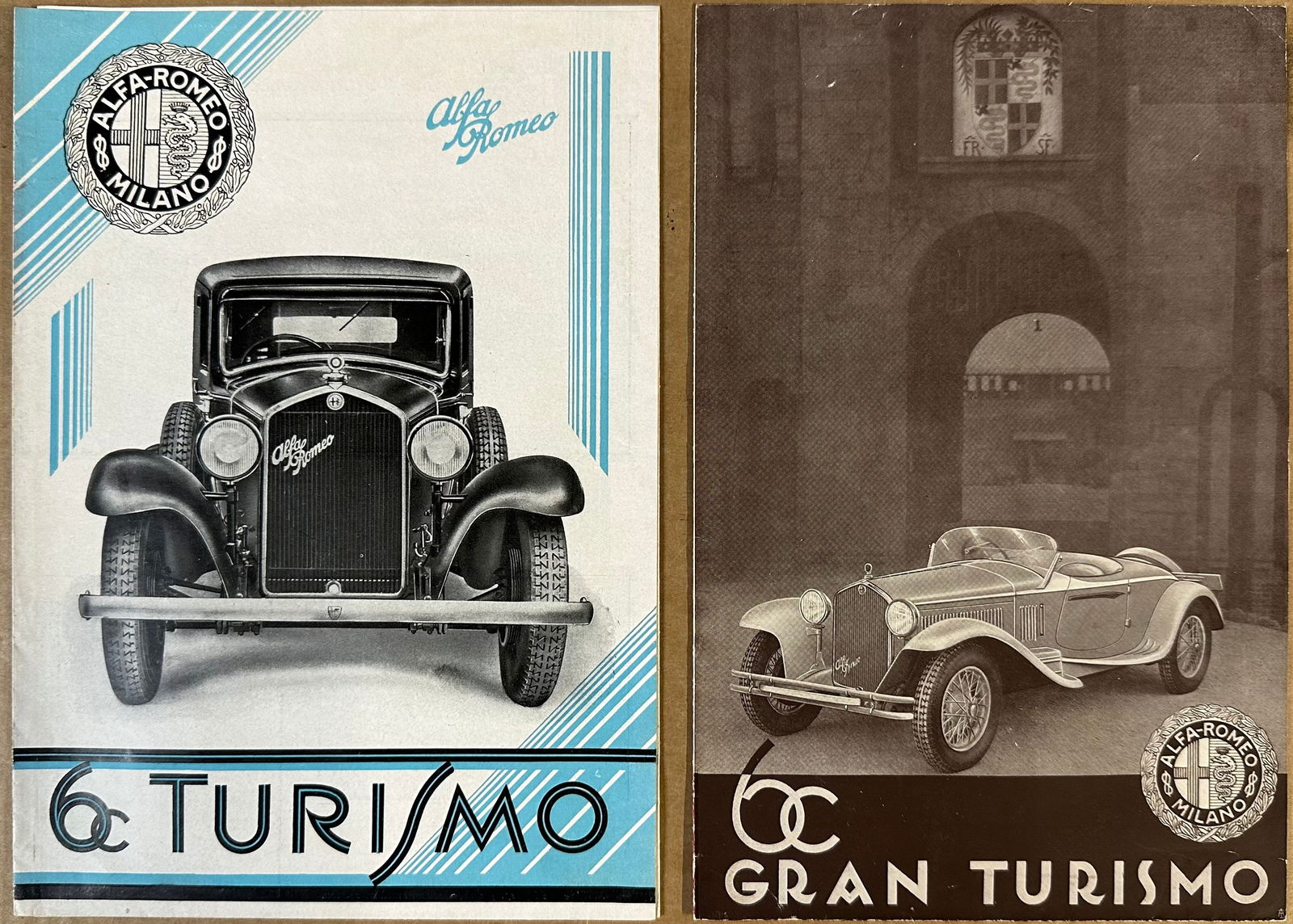 Two early 1930’s era Alfa Romeo 6C 1750 sales brochures, double overhead cam, 7 x 10 each (1 of 4)