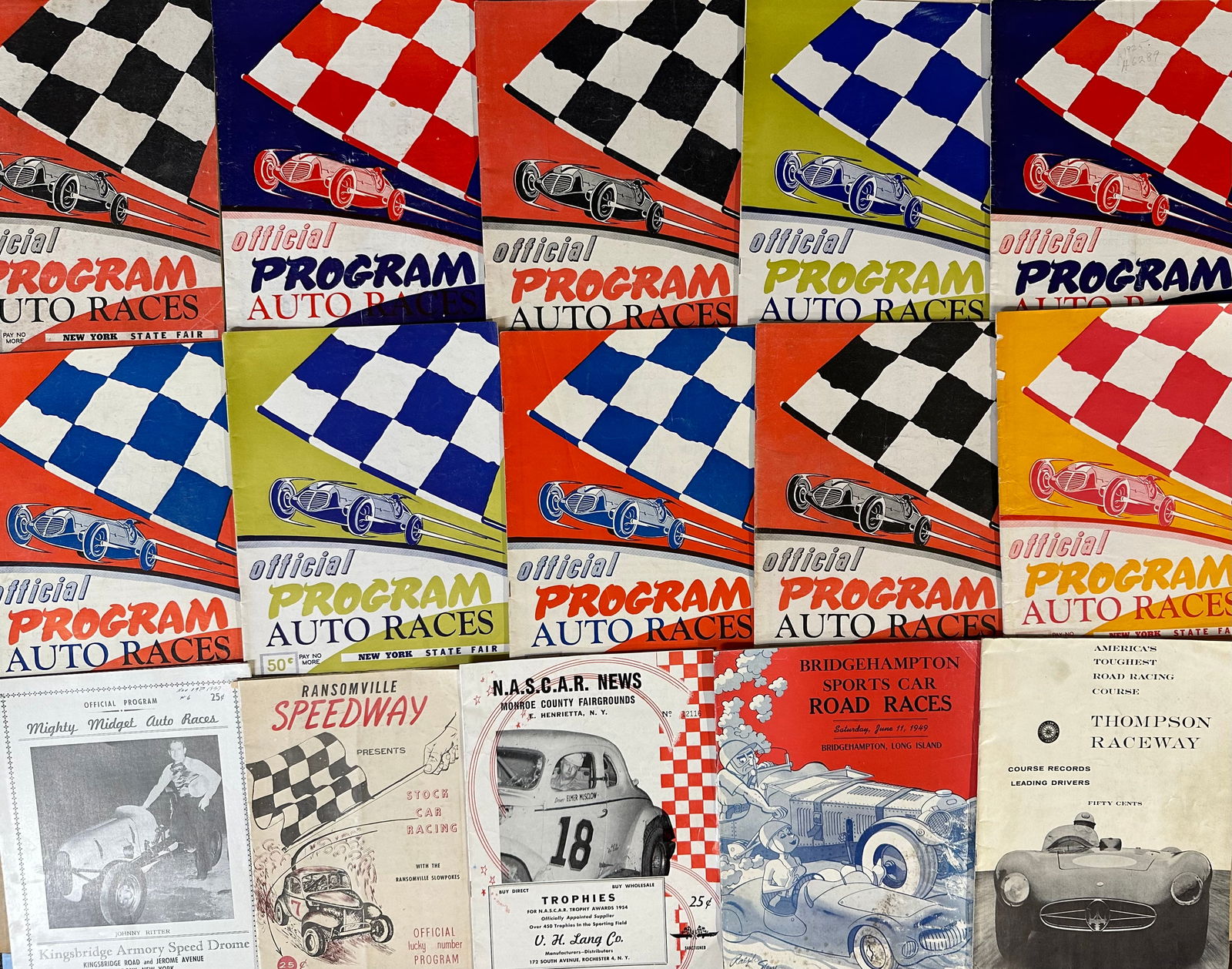 Thirty-four NY area race programs, most from Syracuse State Fair and other NY areas, misc 1960’ (1 of 2)