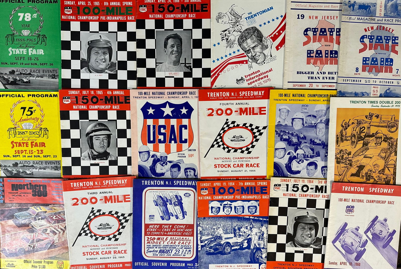 Trenton NJ race track items - eighteen 1950’s-1970’s race programs and a collection of (1 of 2)
