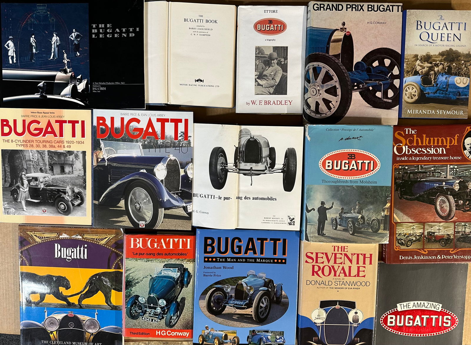 Collection of Bugatti books, including copies of Bugatti International Magazine, club badges, parts (1 of 4)