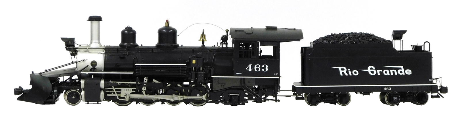 RAILROAD: Accucraft G Scale Rio Grande K-27 "Mudhen" outdoor locomotive and tender, engine #463, (1 of 4)