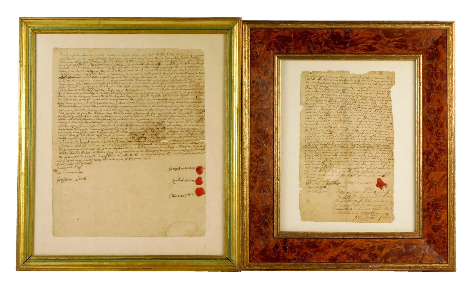 DOCUMENTS: Two 18th C. manuscripts, American, both from Tiverton, Bristol County, Colony of (1 of 6)
