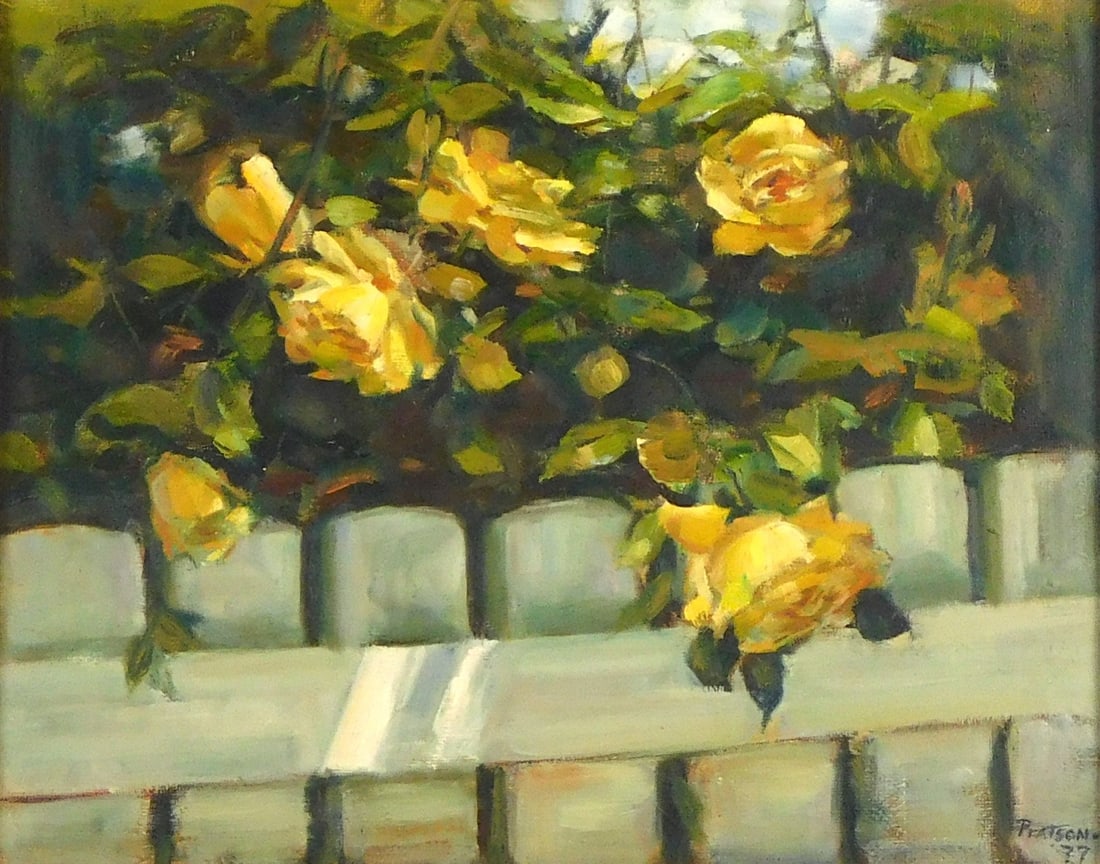 Ken Pratson (Connecticut / Massachusetts, 1944-2000), study of yellow roses, 1977, oil on canvas, (1 of 3)