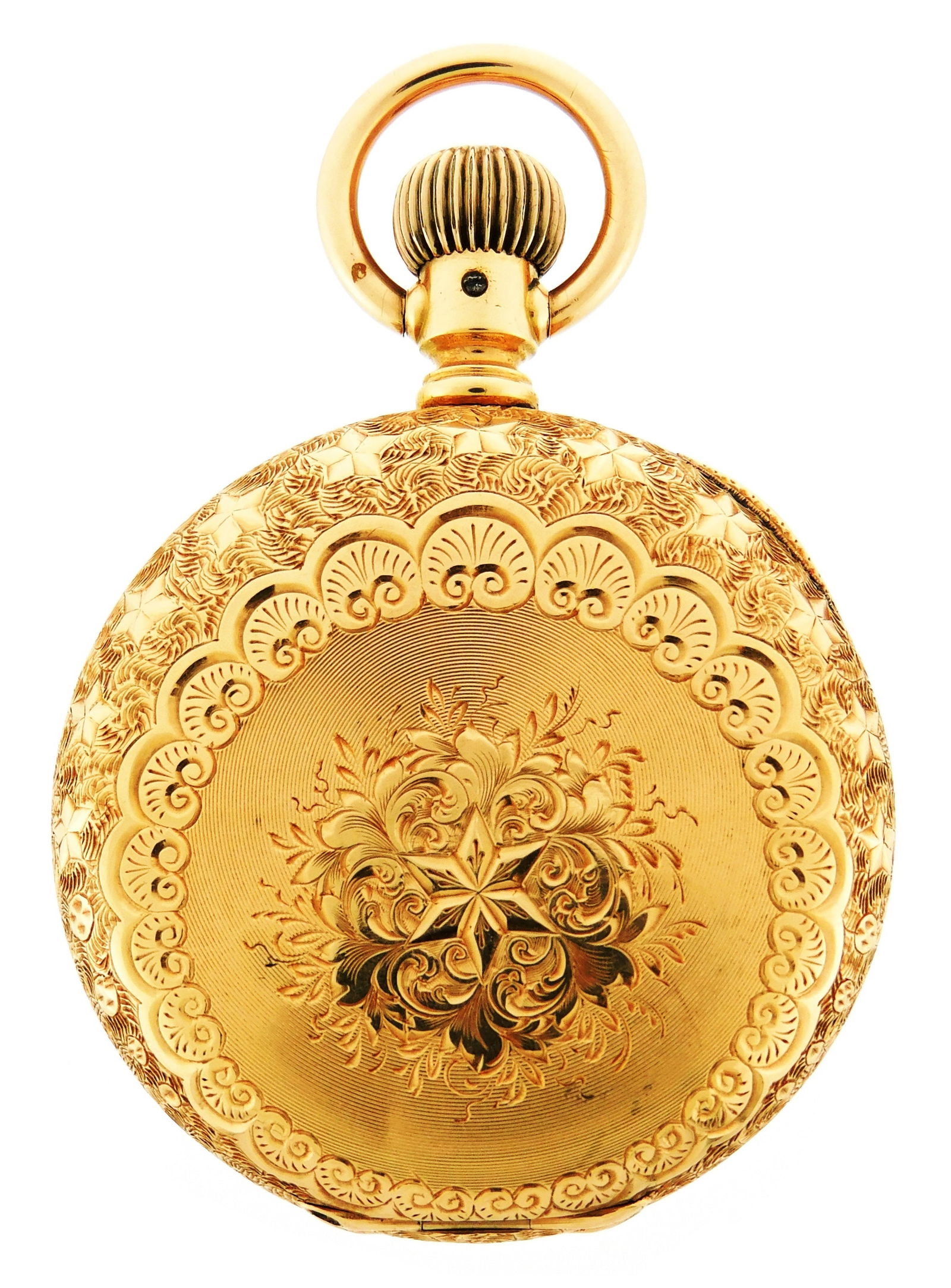 JEWELRY: 14K Elgin hunter’s case pocket watch, stem wind movement, lever set, signed: “Elgin (1 of 3)