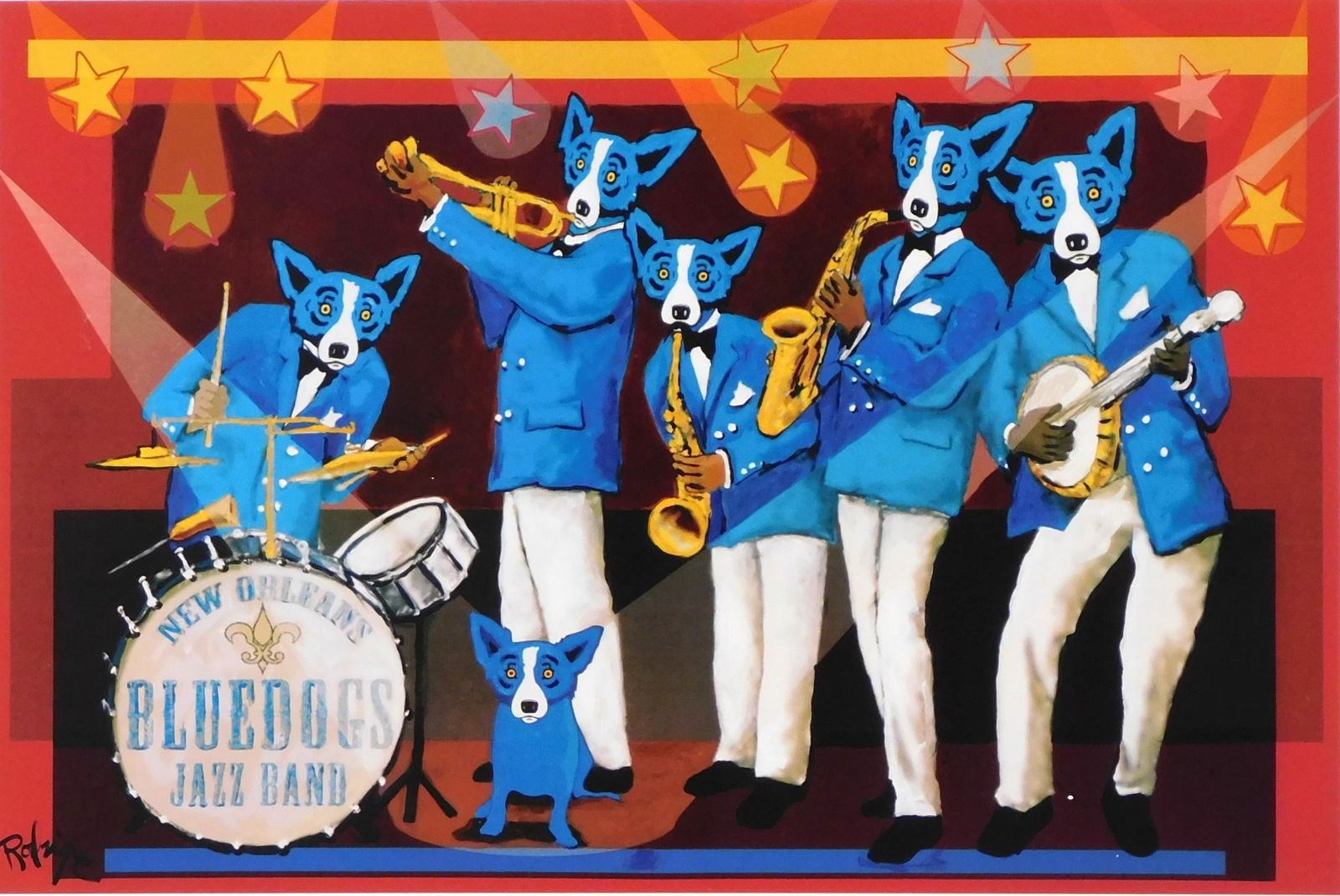 George Rodrigue (American / Louisiana, 1944-2013), "You Can't Drown the Blues", 2006, silkscreen, (1 of 5)