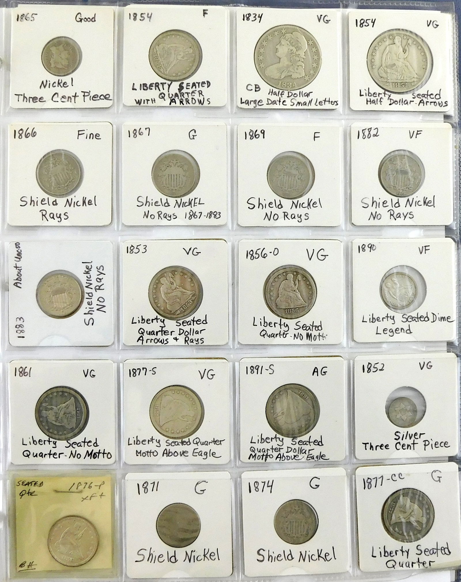 COINS: Impressive seventy piece collection of 19th and 20th C. type coins, including type coins from (1 of 5)