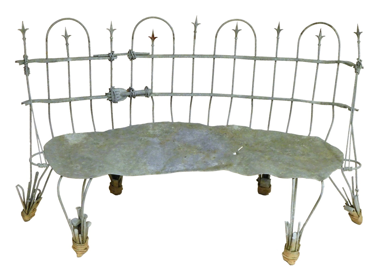 Garden settee by John Zan (American, 20th/21st C.), c. 2021, from found objects including metal (1 of 5)