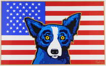 +George Rodrigue (American / Louisiana, 1944-2013), "Land That I Love", 2001, silkscreen, signed by