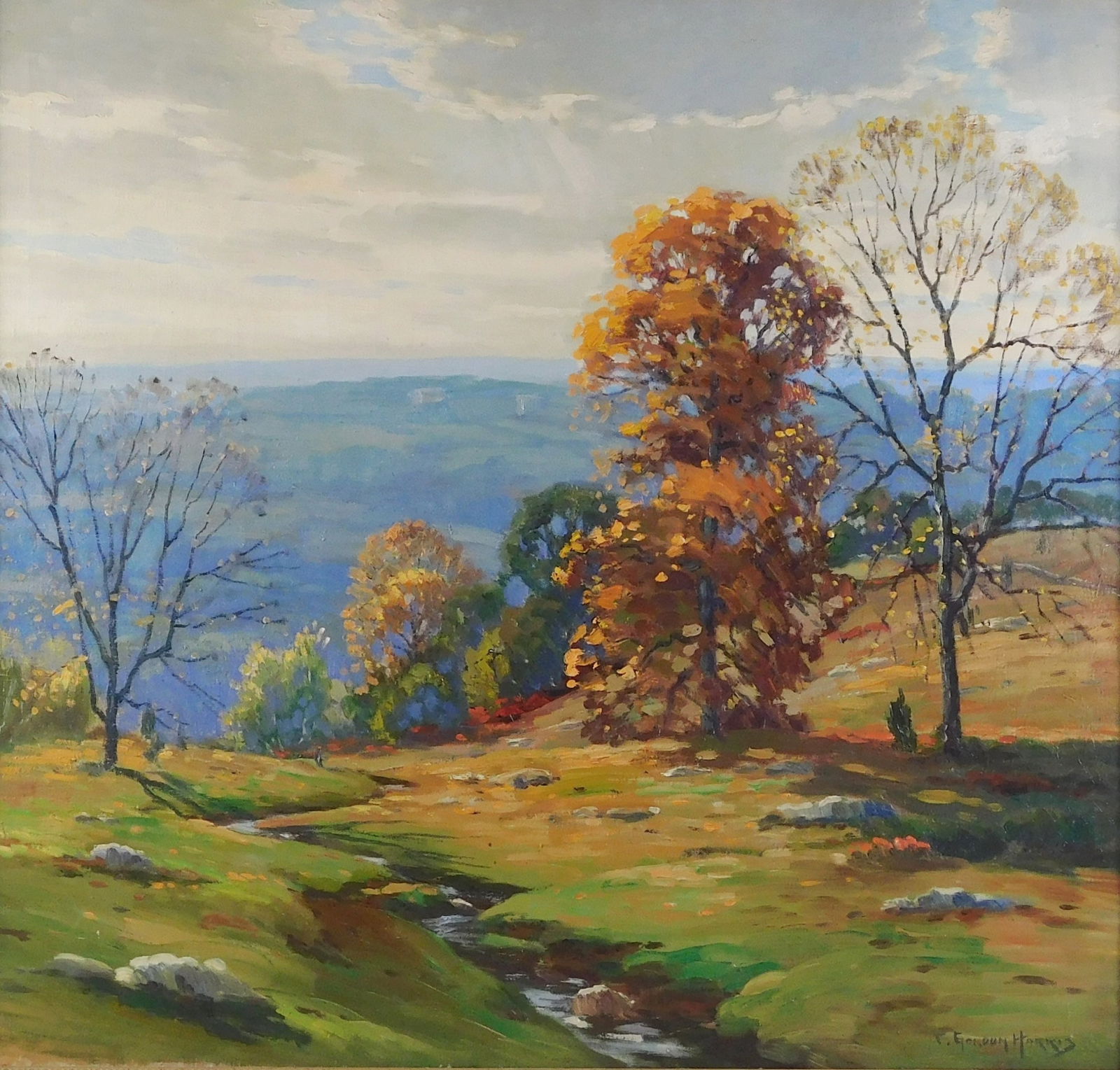 Charles Gordon Harris (American 1891-1963) "Fall in New England", oil on canvas, fall landscape, (1 of 4)